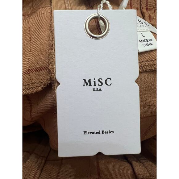 Misc Paperbag Skirt Brown/Red plaid pleated ruffle women’s L Academia Preppy NWT - Picture 4 of 5